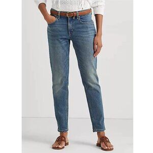 New Women's Lauren Ralph Lauren LRL Relaxed Taper Denim Jeans Size 14 W32   $125